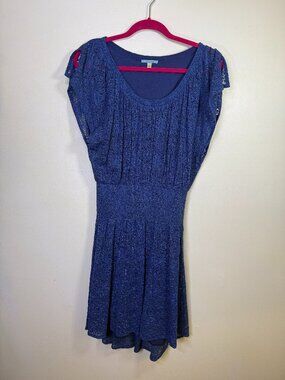 Leifnotes Blue Crochet Lace Dress